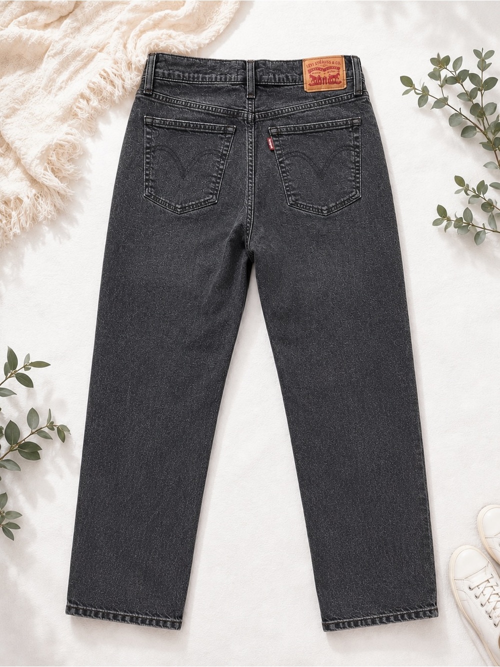 Levi’s Wedgie Straight Jeans Gray High Rise Button Fly 31 - Picture 3 of 8